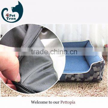 Luxury Pet Bed Unpick and Wash Jacquard Denim photo-6