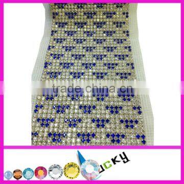 24 rows rhinestone trimming with pearl lrhinestone mesh