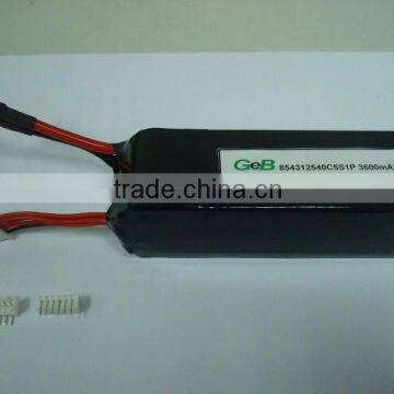 18.5v rc helicopter high rate battery pack 3600mAh 40C