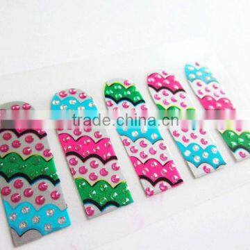 Custom Sliver Star Metallic 2d Nail Wrap Rhinestone Nail Sticker Manufacturer 20 Tips/sheet With Test EN71-3 photo-2