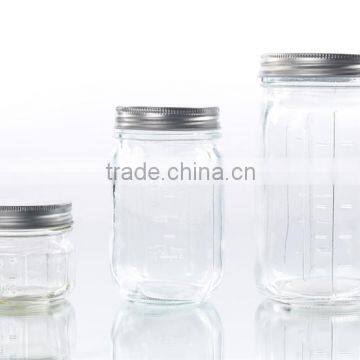 Set 3 Scale Impression Glass Mason Jar