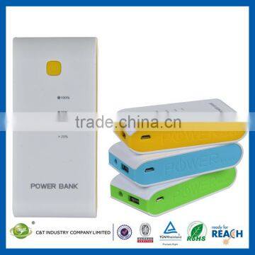 C&T 5600mAh Backup Charger Portable Power Bank Pack External Battery with Built-In Flashlight for cell phone