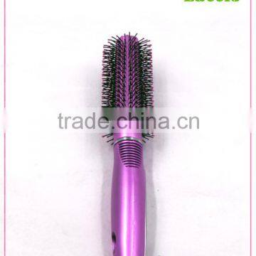 personalized new design Rolling Rubber Handle Plastic Hair Brush for hair beauty