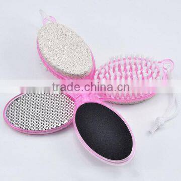 Four side pumice stone foot file brush cleaning