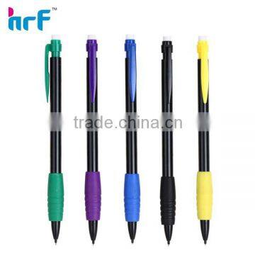 Comfortable rubber grip plastic mechanical pencils with eraser