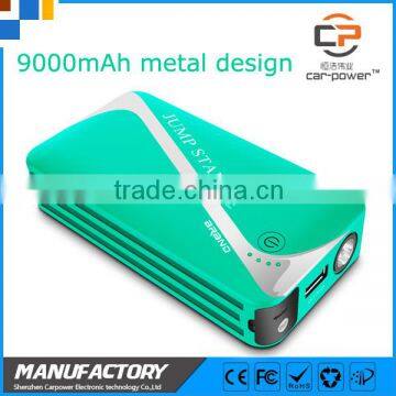 2016 12v lithium battery car starter 9000mAh power bank jump booster