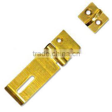 OEM brass rectangle special stamping part,gold plating hasp and staple lock stamping part