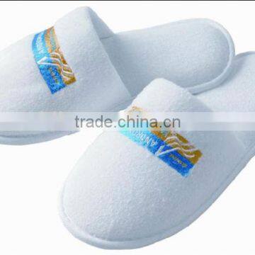 Disposable Hotel slippers cotton towelling hotel slippers embroidery terry slippers