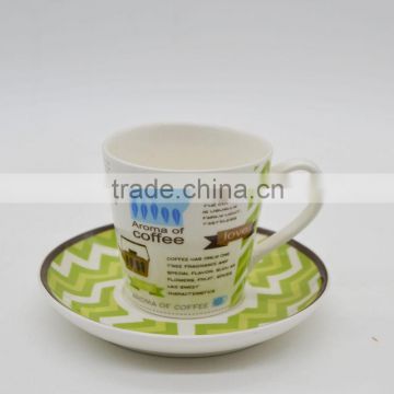 Hot sale ceramic mug and saucer for souvenir