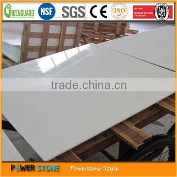 Artificial Crystal Pure White Marble Glass Floor Tiles