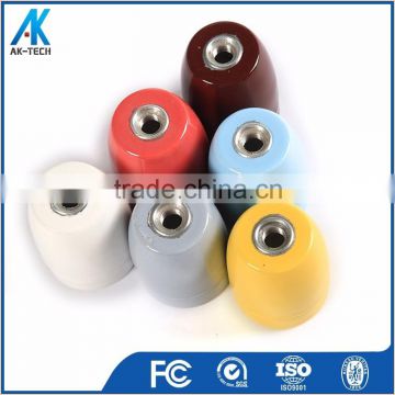 high frequency porcelain yellow lamp base type e27 ceramic lamp socket