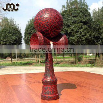 Full Painted Red With Black All Crack Kendama,super Fun Kendama Toy,hand and Eye Coordination Wooden Kendama Toy