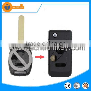 2+1 button car remote flip key blank without key pad with swithblade case key for honda fit