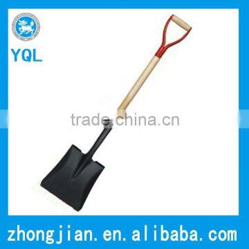 square shovel with wooden handle