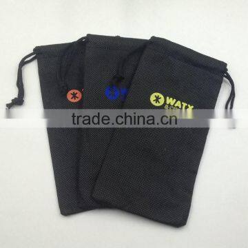 Non Woven Drawstring Black Gift Bag for