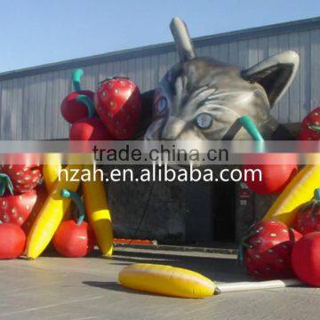 Inflatable Cat and Fruit Archway for Stage Decoration