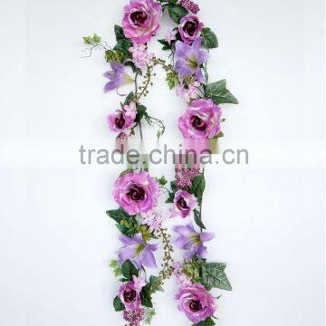 Silk Flower Decorative Artificial Flower Garland rose and lily garland for sale