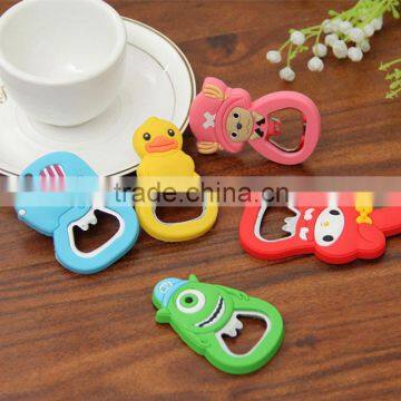 All lovely design cartoon logo printed soft PVC custom pvc bottle opener