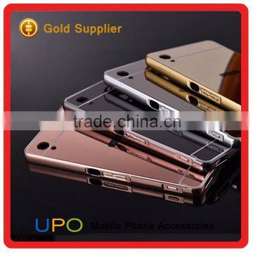 [UPO] Luxury 2 in 1 Shockproof Plastic Aluminum Bumper Mirror Phone Cover Case for Sony M4