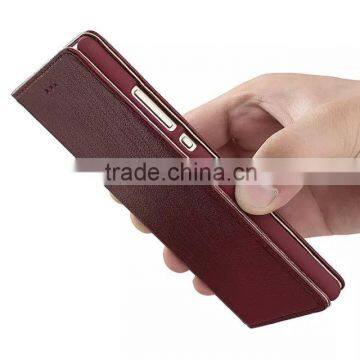 Luxury design fashion book style for huawei ascend p8 real flip wallet leather phone case