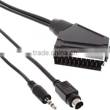 Scart Adapterkabel an S-Video und 3.5mm Klinke