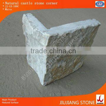 White ledge stone exterior wall stone corners