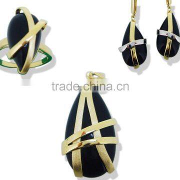 black onyx gold jewelry , wholesale and retail direct manufacturer, high quality lovely goods