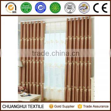 2 panels grommet top embroidered blackout window curtain