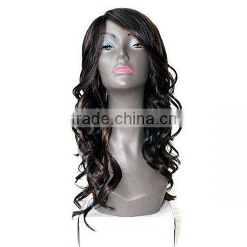 New coming 24inch virgin hair girl synthetic wig long curl wig