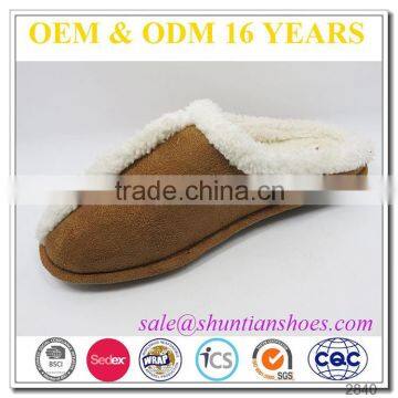 Unisex winter slipper with antislip leather sole