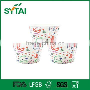 Recycle And Biodegradable Paper Ice Cream Cup / Custom Printed Ice Cream Paper Cup
