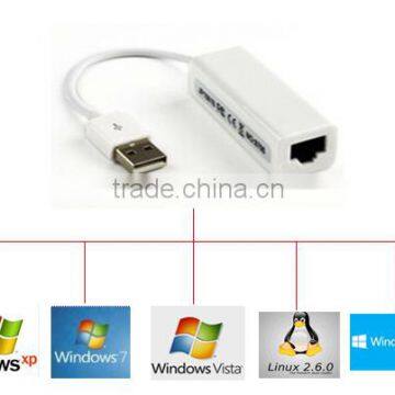 USB2.0 to RJ45 Ethernet Network Adapter 10/100Mbps