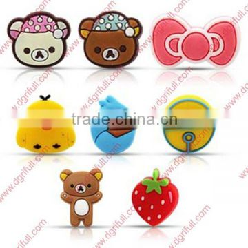 cartoon silicone anti dust ear cap for iphone