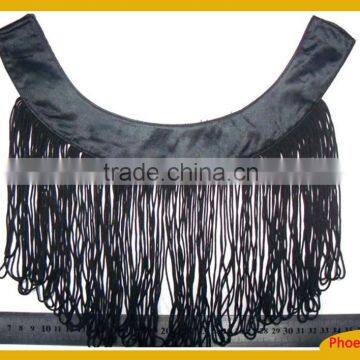 black tassel fringe applique