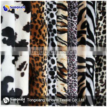 100% Polyester Animal Printed Velvet Fabric For Sofa