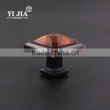 1 Inch Oil Rubbed Bronze Amber Glass Knobs for Kitchen Cabinets photo-4