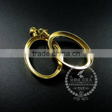 30*40mm Gold Plated Alloy Oval Photo Frame Glass Pendant Charm DIY Bezel Setting With Glass Tray Jewelry Supplies 1850256 photo-2