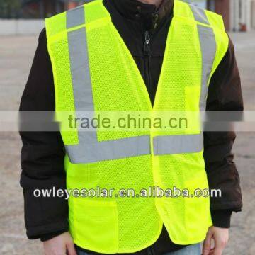 fluorescent lime green class II mesh safety vest lime with zipper front and pockets