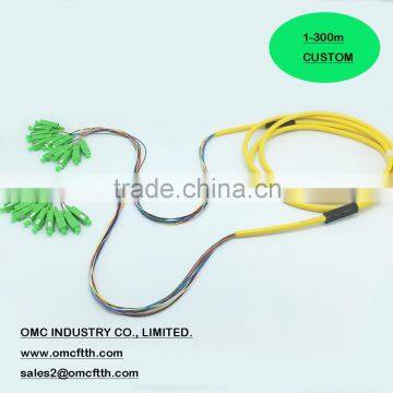 Chinase high quality 12 cores SC/APC to SC/APC mini breakout patch cord