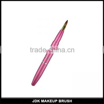 Push type pony hair metal handle retractable lip brush