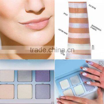 6 Colors Private Label Highlight Face Pressed Powder Palette photo-2