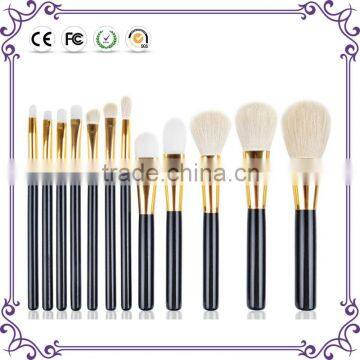 Wholesale good black golden wood 12pcs blending makeup brush set cosmetics makeup brushes private label beauty tools