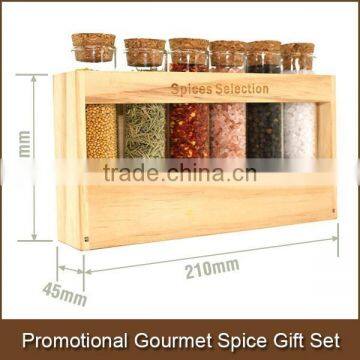 Promotional Gourmet Spice Gift Set in Wooden Spice Rack