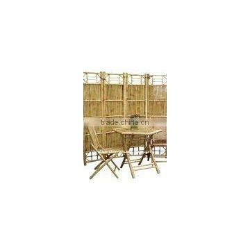 bamboo table chair with screen