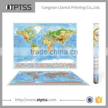 2017 New Style Personalized Scratch Off Map world Poster with Patent