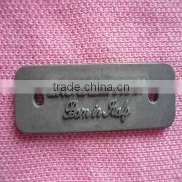 China factory decoration any size embossed metal luggage tag withholes