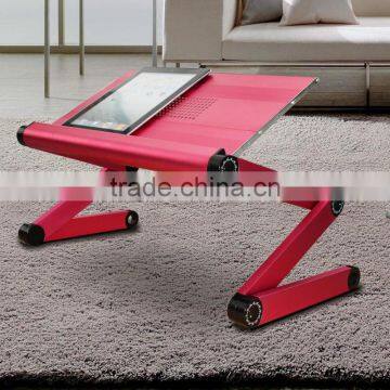 Portable Laptop table Bed Tray Book Stand Adjustable Vented Laptop Table Laptop Computer Desk Multifuctional & Ergonomic - Red