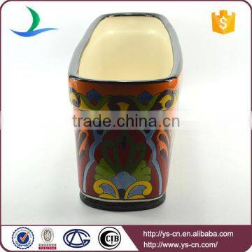 YSfp0008 Hot Sale Rectangular Ceramic Flowerpot With Handprint Design photo-3