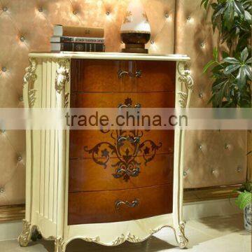European Style Luxury Chest of Drawers, Parquet Pattern Wooden Cabinet, Living Room Cabinet With Drawers (BF01-ML044) photo-2