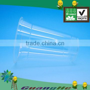 PLA Cold drinking clear plastic Cup/300ml of biodegradable ice cream cups